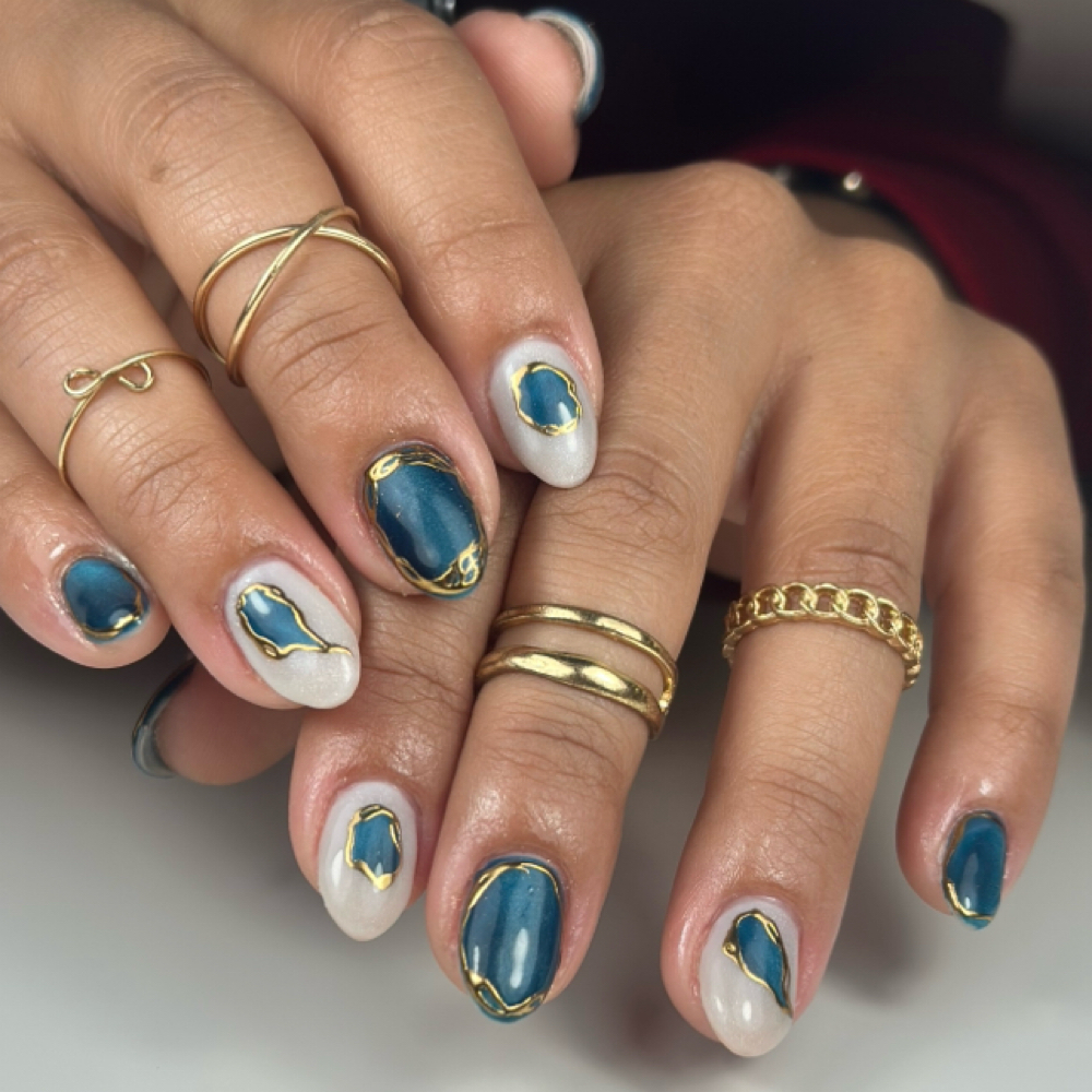 Builder Gel + Dry Manicue at AJ Nails in Conroe, TX