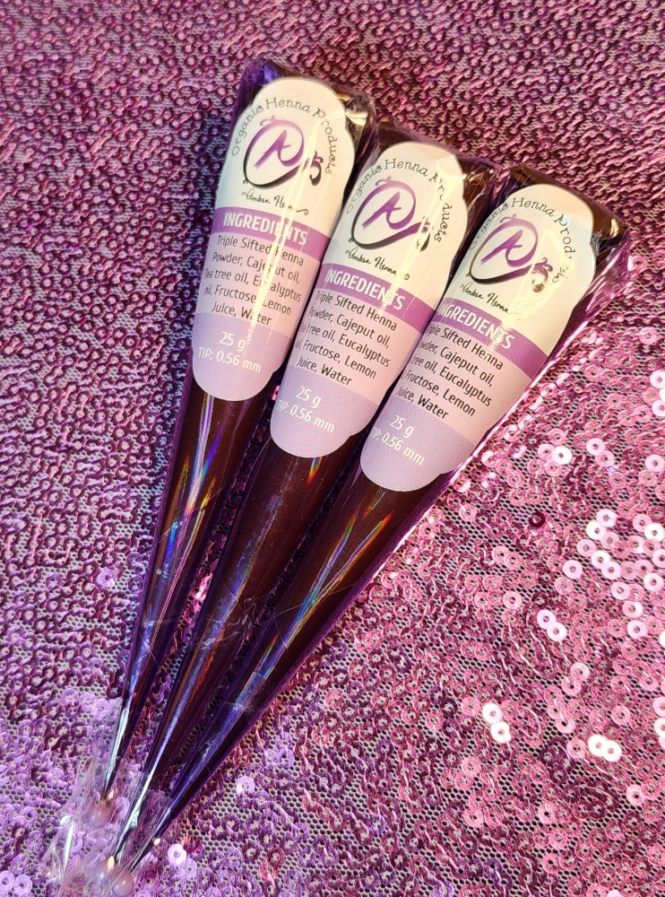 3 Organic Henna Cones