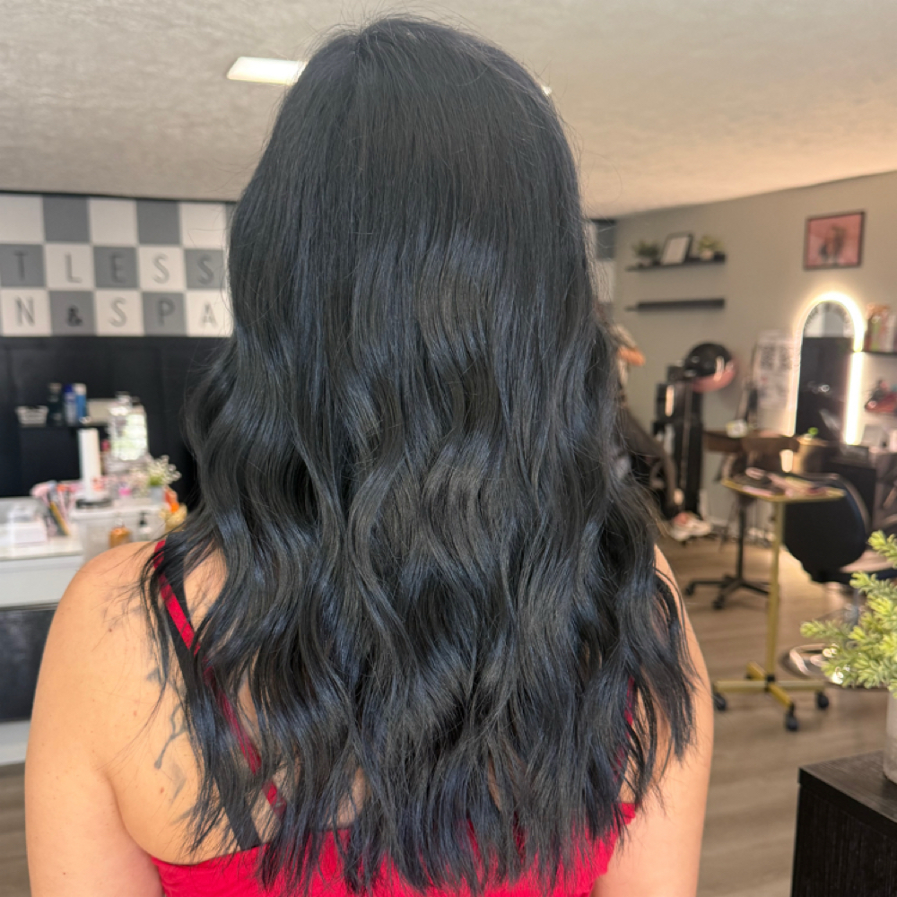 Root-to-end color at Limitless Salon & Spa in Edinburgh, IN