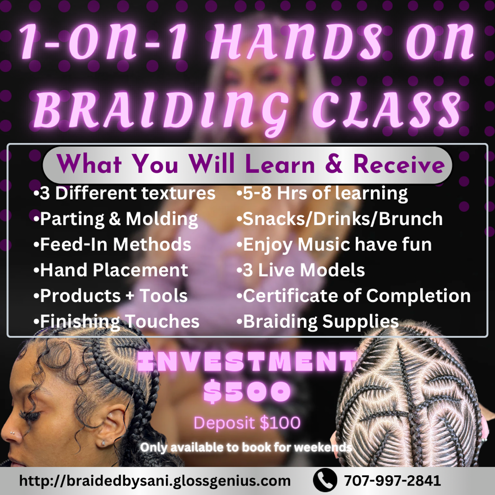 1-on-1 HANDS ON BRAIDING CLASS