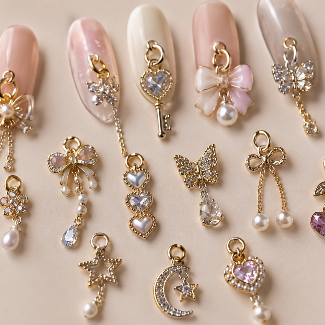 Pendant/Charm Nail Art at Namaste Nails in Cocoa Beach, FL