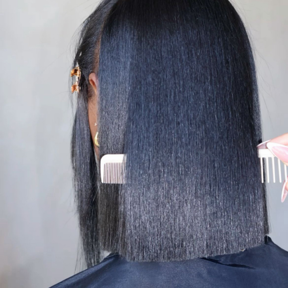 Silk Press + Trim at Haus Of Kartel in Rochester, NY