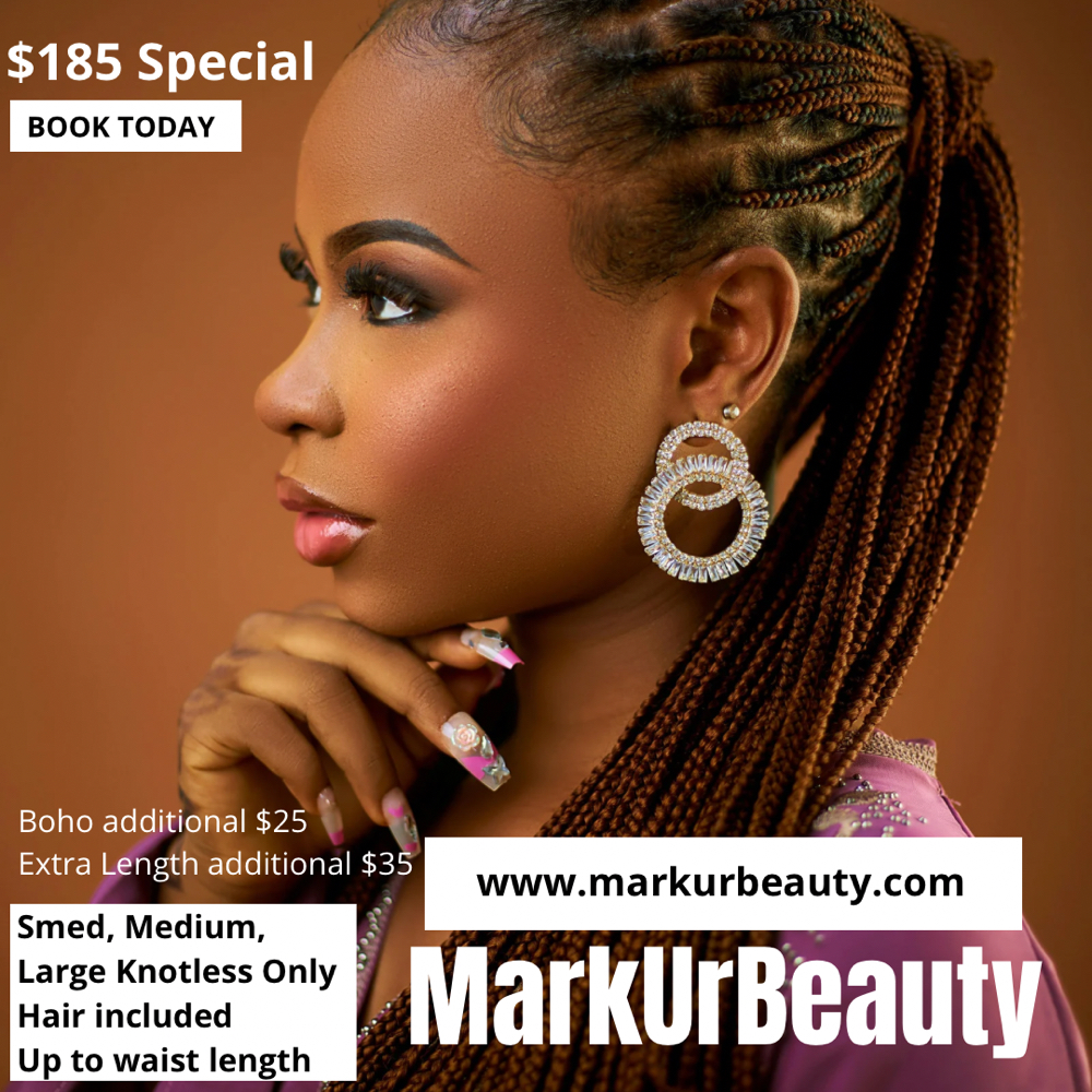 Smed, Med, Large Knotless Special at MarkUrBeauty in Douglasville, GA