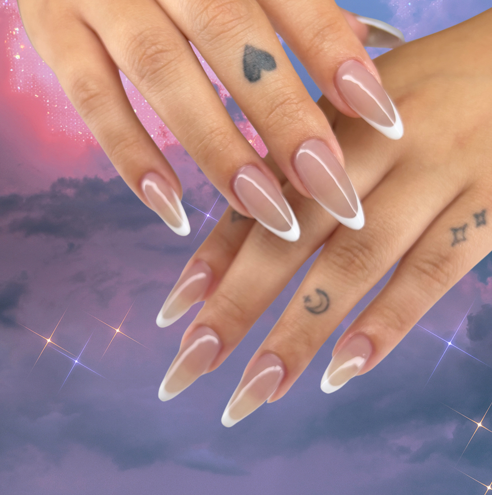painted french at lovepeacenails in charlotte, NC