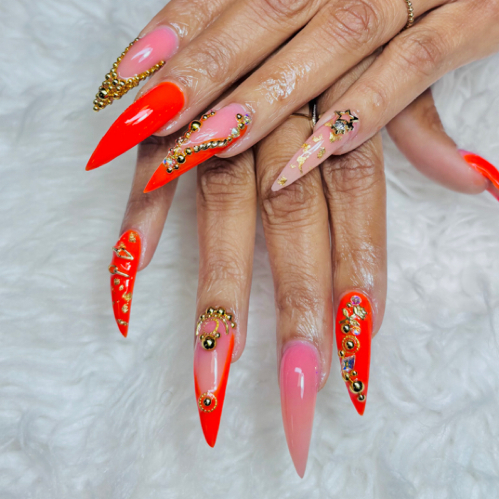 NAIL ART (medium~long) at Primp’d & Polish’d Nails in Boynton Beach, FL