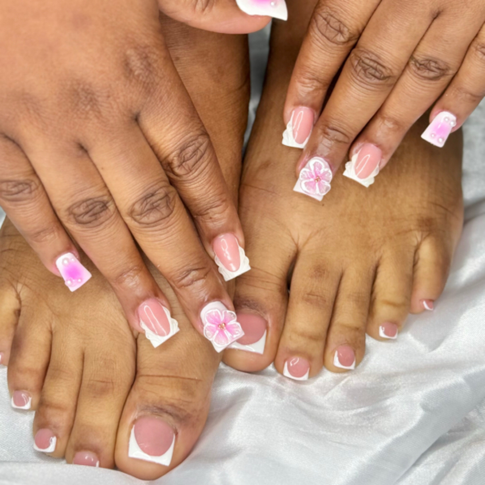 Full manicure & Pedicure at bebnails in roselle, NJ