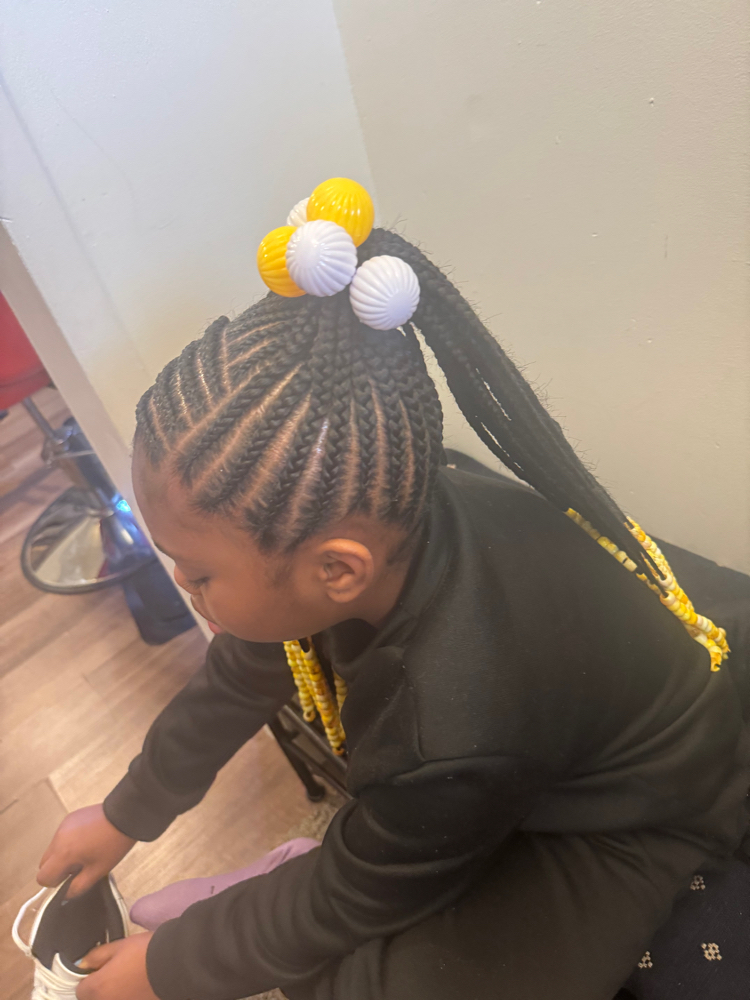 Kids Feed In Ponytail & Bang Extend