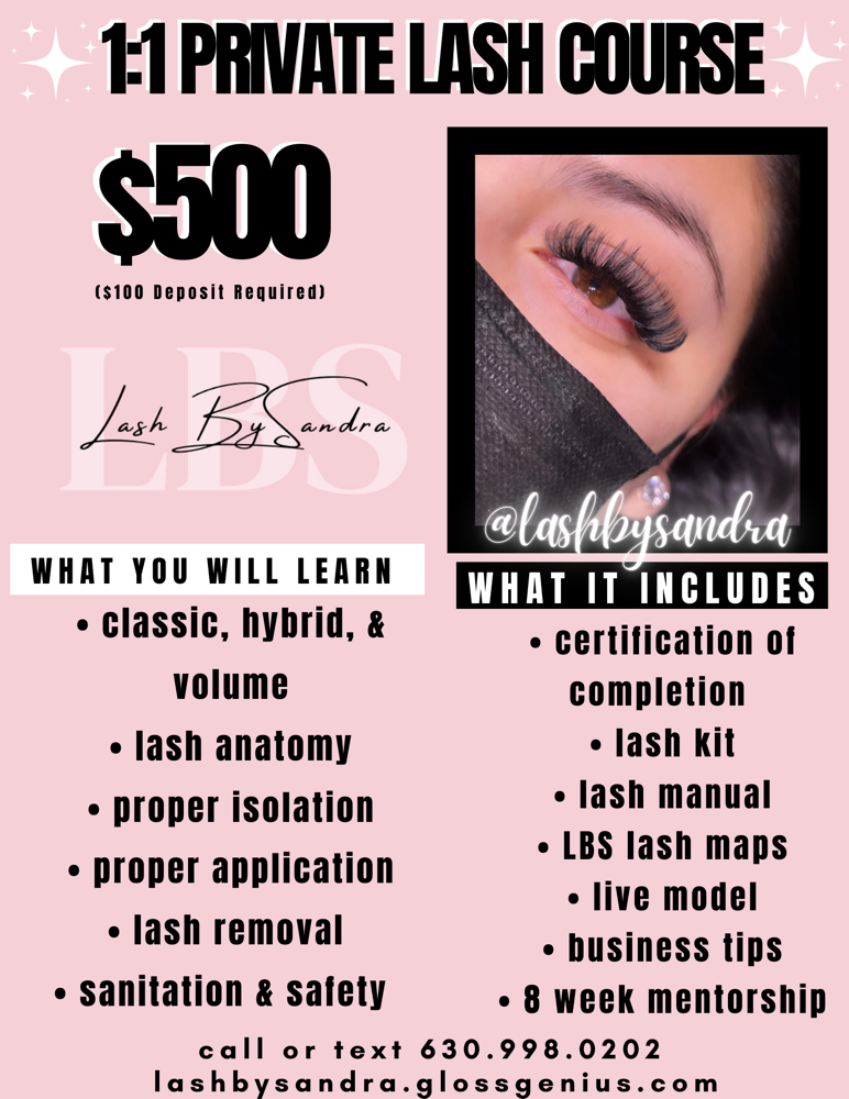 1 On 1 Private Lash Course