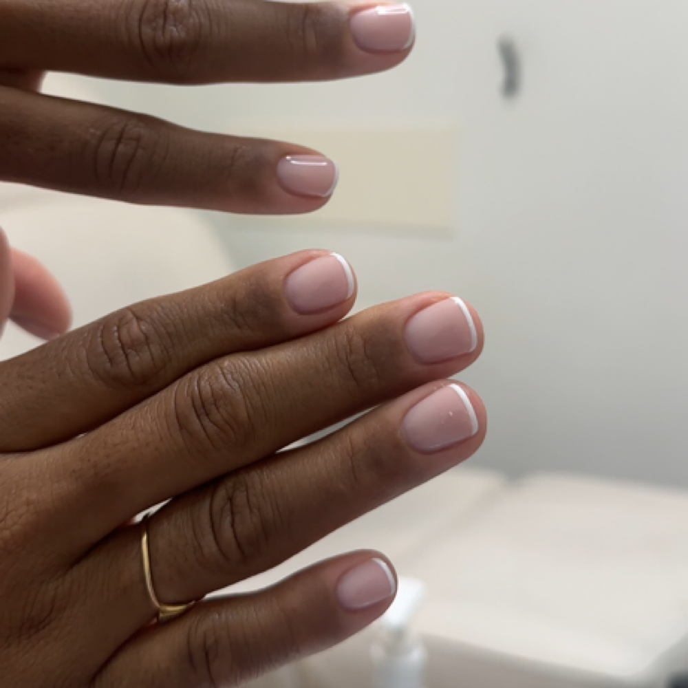 Russian Structured Mani w/ French at Masking Perfection Nails in Hamden, CT