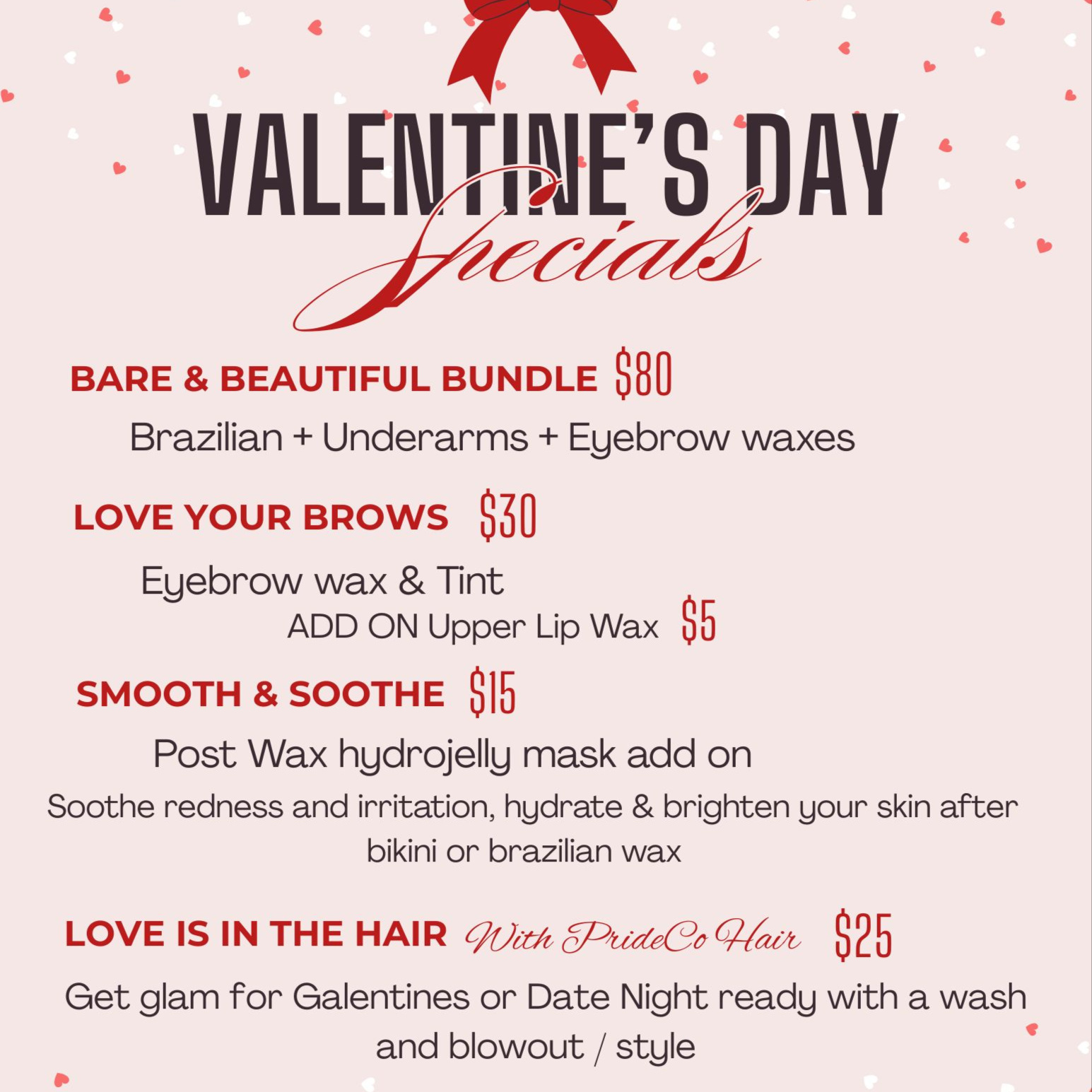 February Valentines Blowout Special at PRIDE & CO. HAIR STUDIO in St. Petersburg, FL