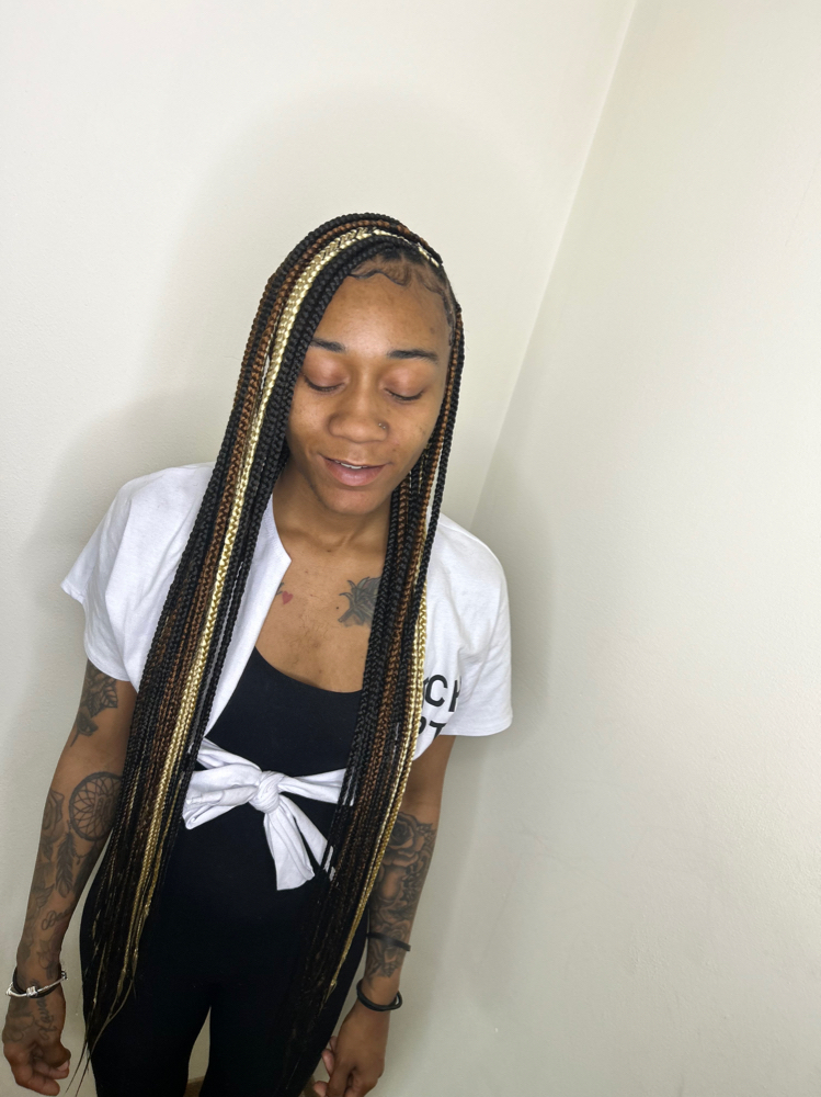 Medium Waist Length Knotless Braids