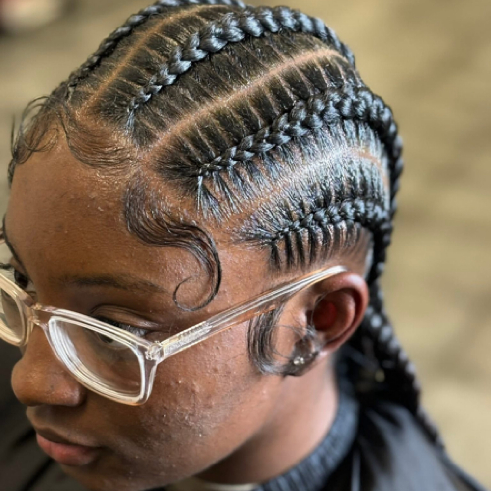 Straight Back Feed In Braids at Royal Design Hair Etc. in Oklahoma City, OK