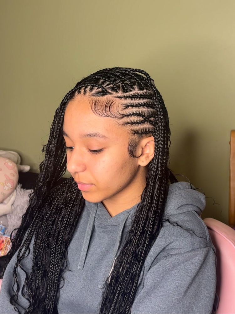 Flip-over Fulani Braids