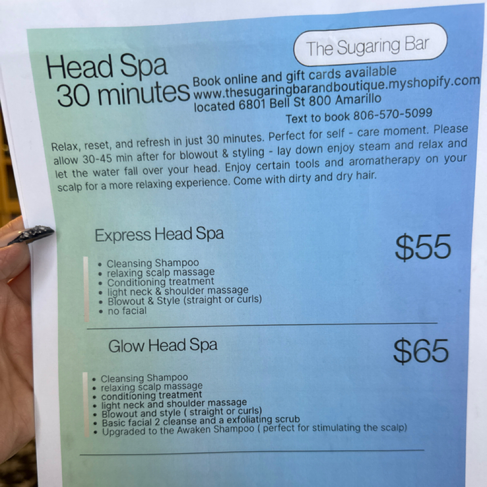30 Minute Head Spa at Beauty Vibes by Ashtyn in Amarillo, TX