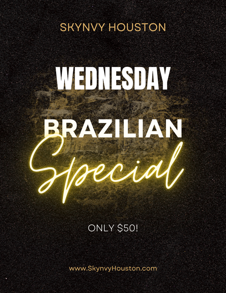 WEDNESDAY ONLY: $50 Brazilian Wax