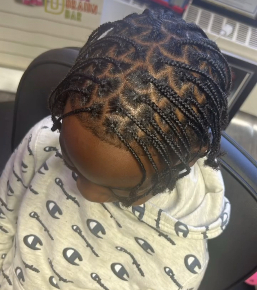 Boys Freestyle Part Braids Top only at Boobabe Braidn Bar in Oxon Hill, MD