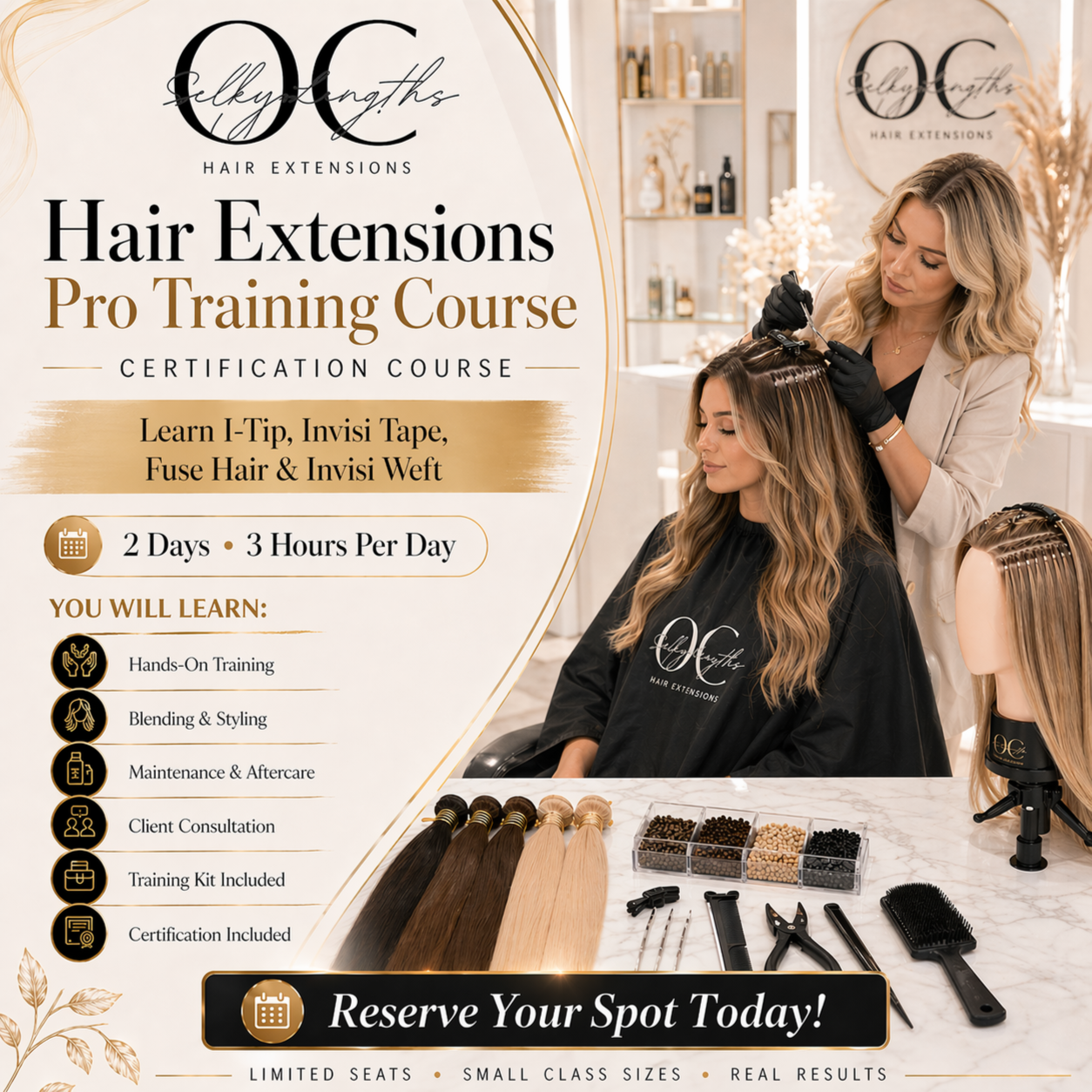 Hair Extensions Pro Training Course at Silky Lengths OC in Irvine, CA