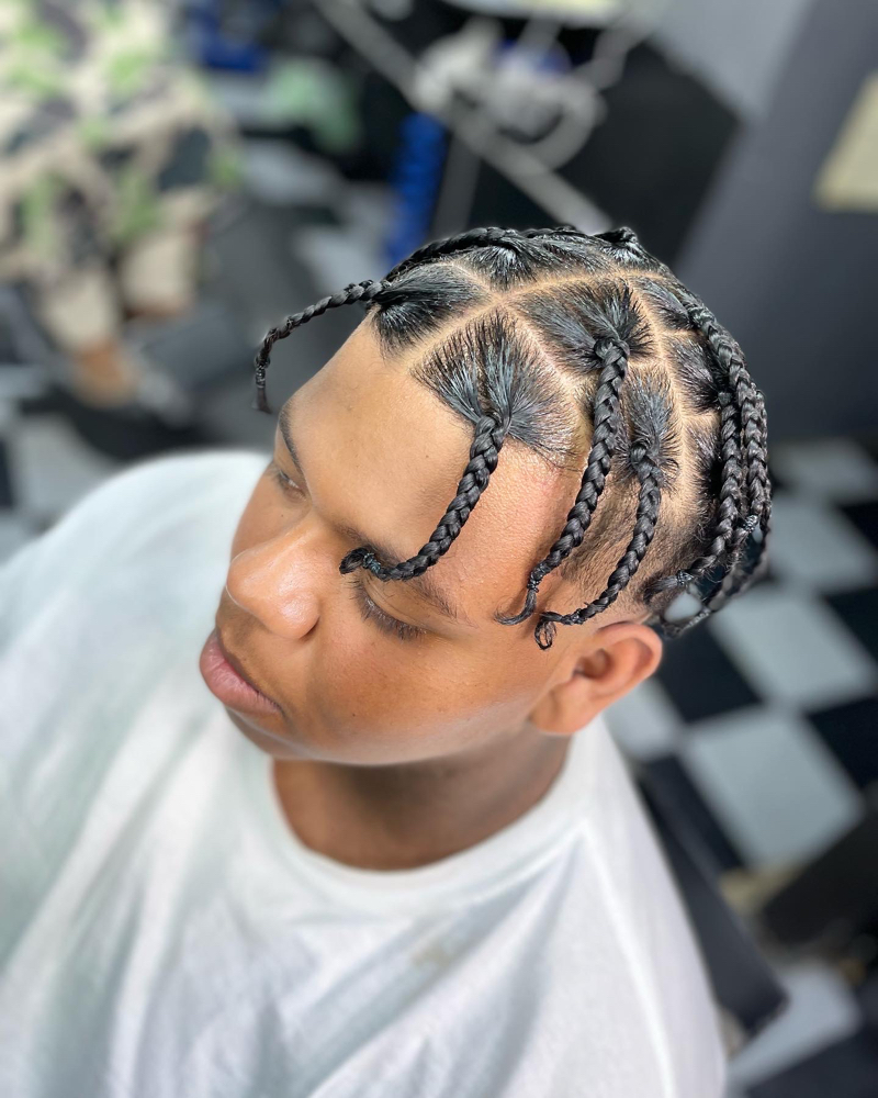 Medium Man Bun Box Braids