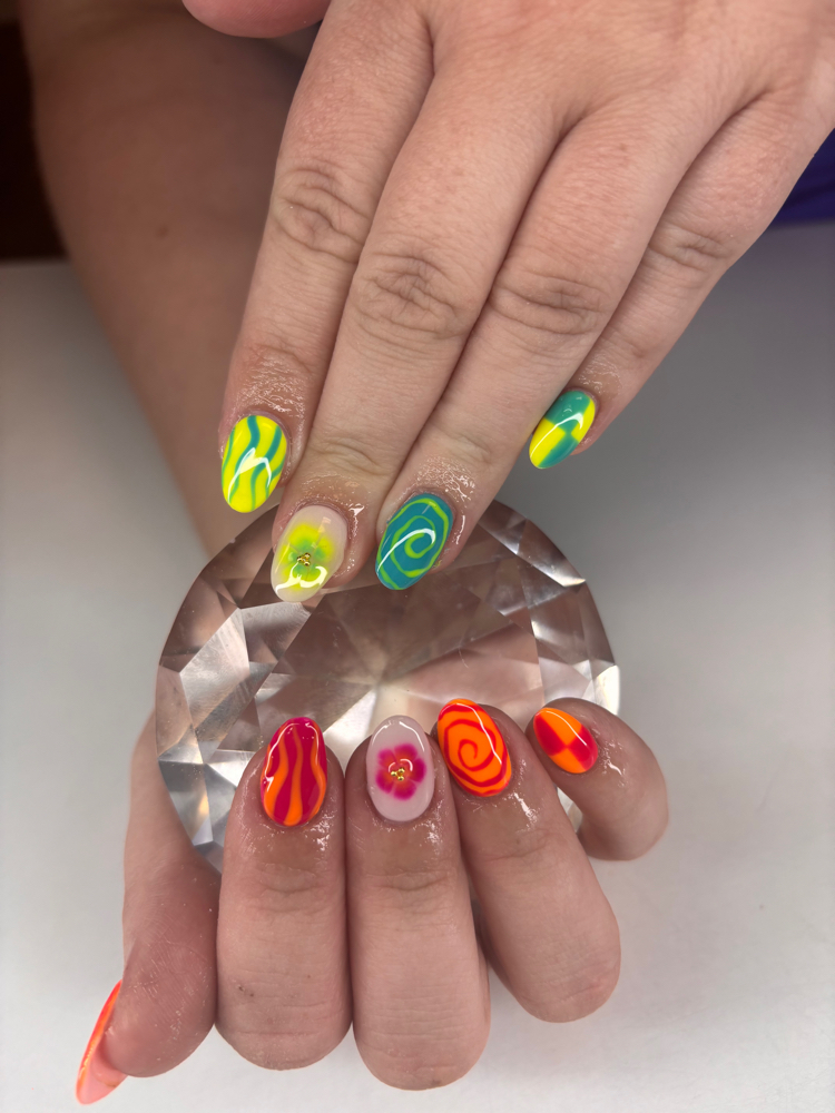 Acrylic Fill In Full Art at Rumors Hair & Nail Salon in Burton, MI