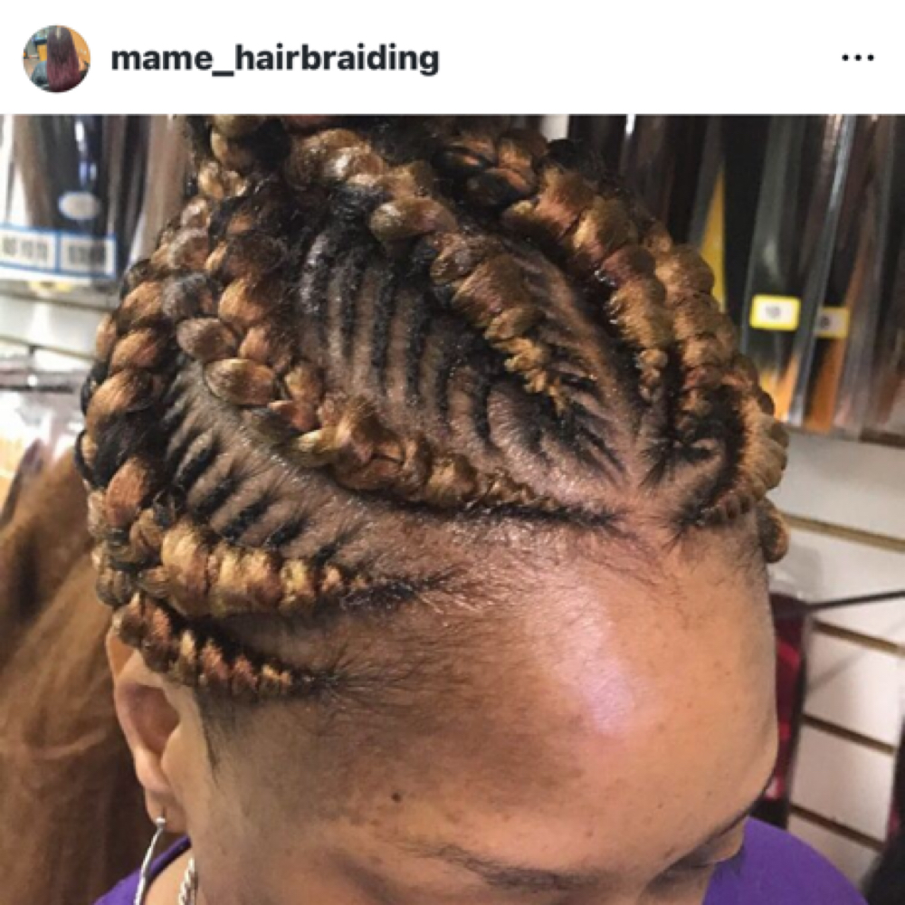 Ponytail Braids at Mame’s  hair braiding in Cordova, TN