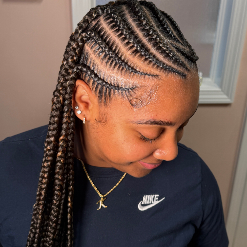 Large Fulani Knotless Braids at Diliaspecialtouch LLC in Dracut, MA
