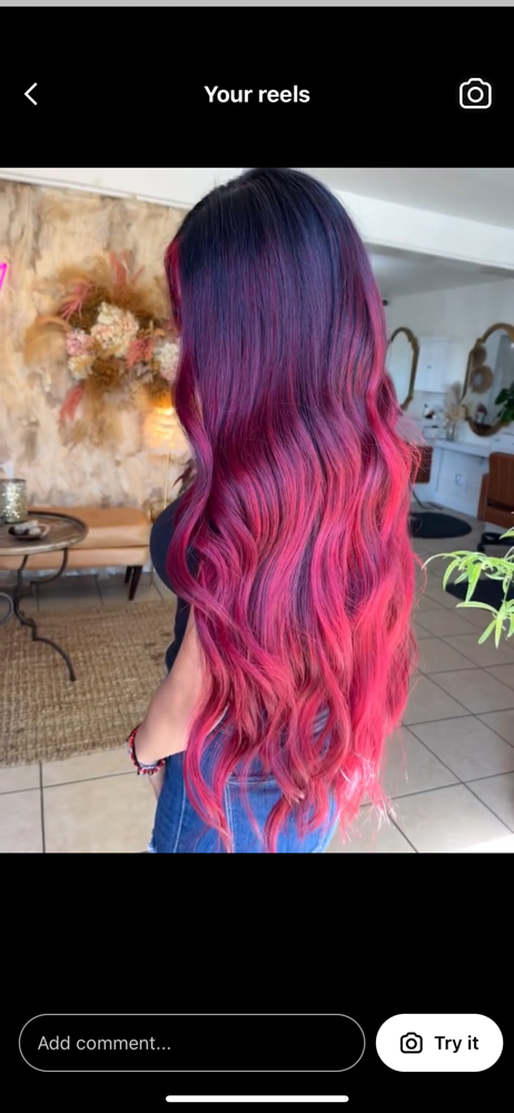 Dimensional Red Balayage