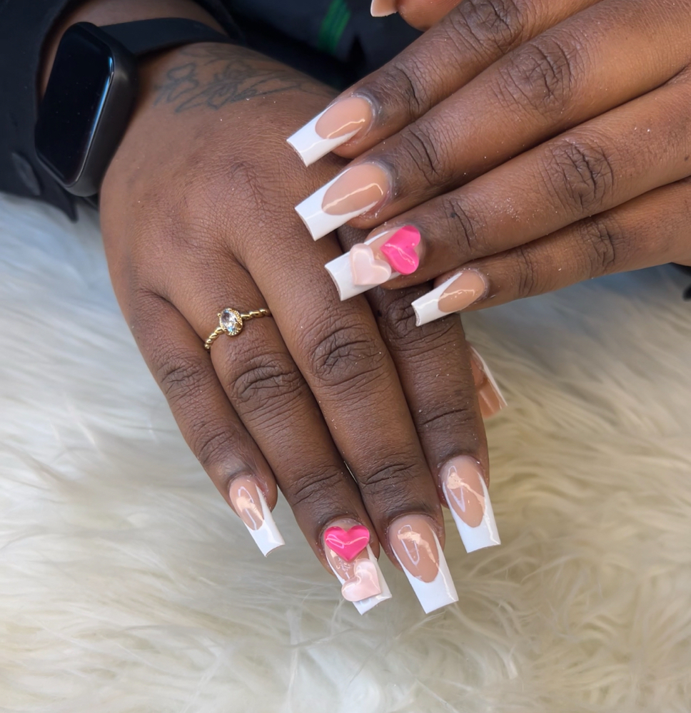 Medium-French Tip Full Set at Lisa’s Nail House in Tampa, FL