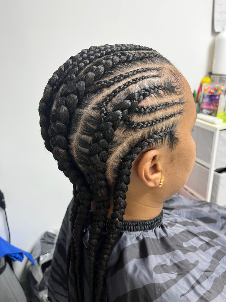 Feed In Braids(Cornrows W/ Weave)