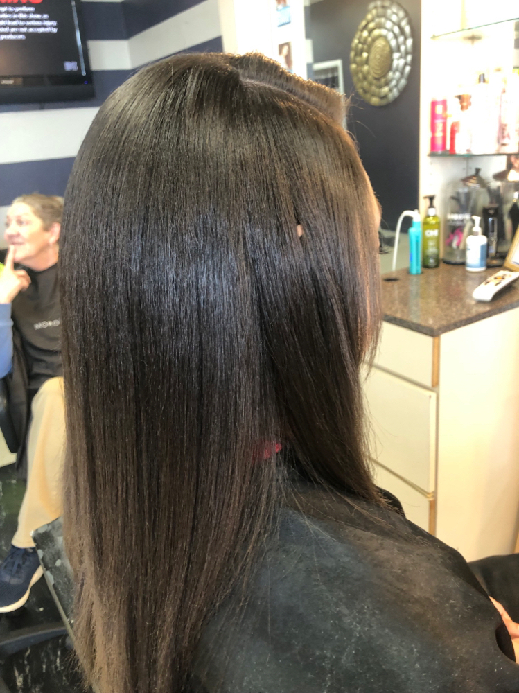 Silk press with trim at Stylez Beauty in Springfield, MO