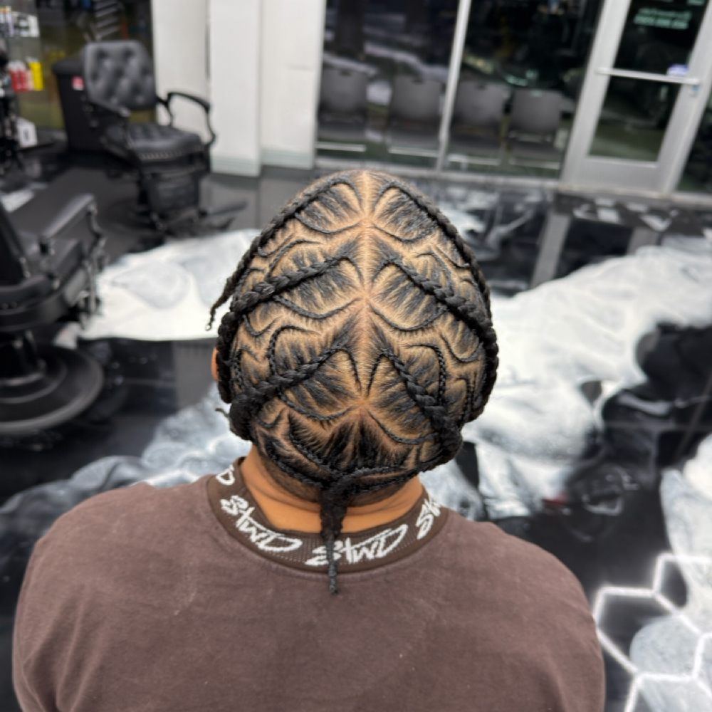 Men's Freestyle Cornrows at The Black Chateau Salon in Dallas, TX