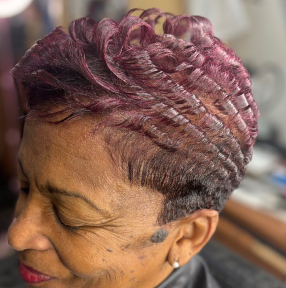 Shampoo/Style On Relaxed Hair at The Finest Salon & Training Center in Bossier City, LA