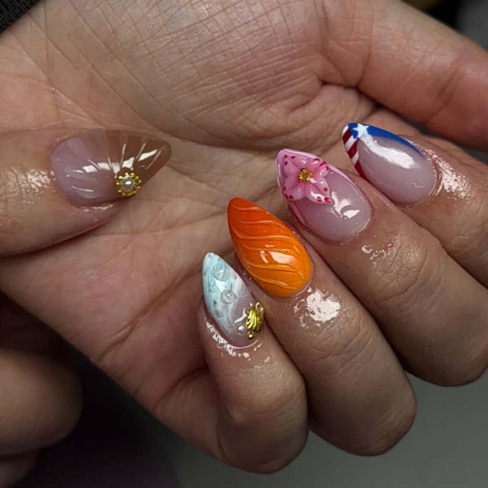 Short Almond Full Set at Acrylicsbymarii in See You Soon <3, CT
