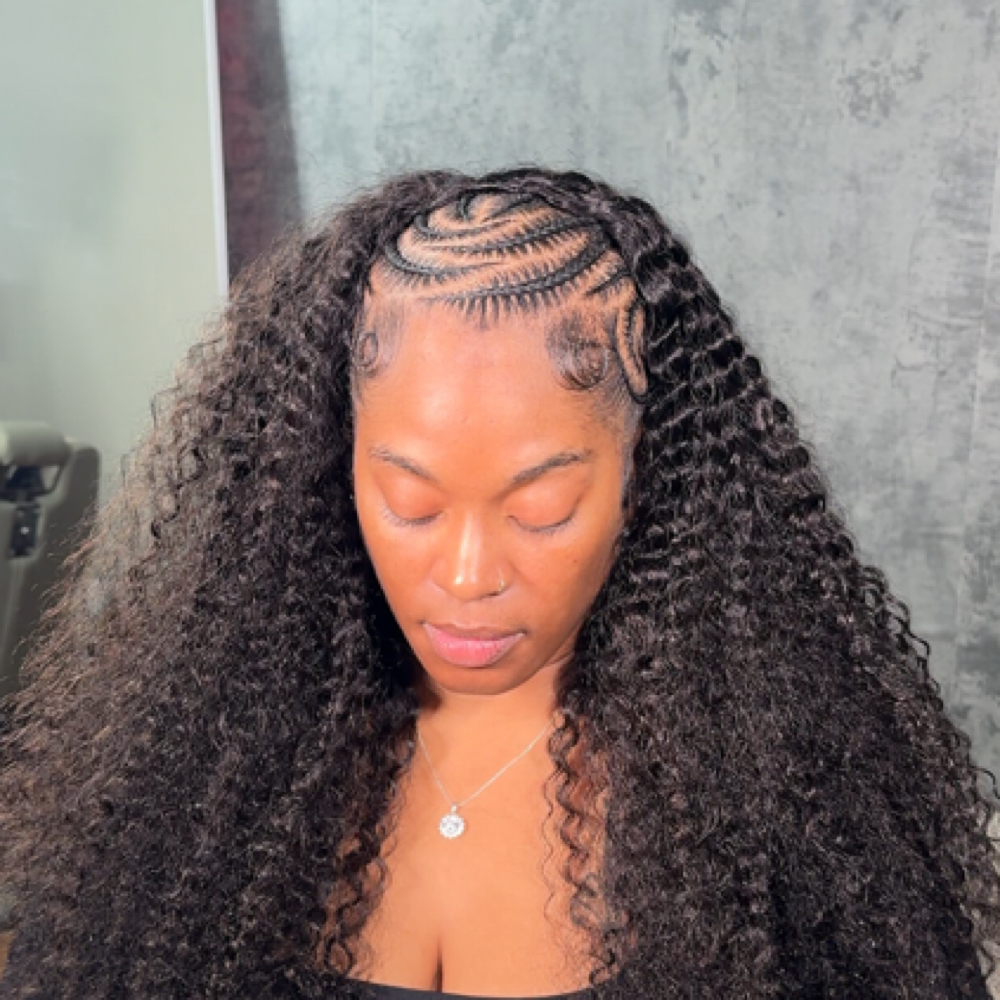 Half Cornrows at Slaid & Stitched in Arlington, TX