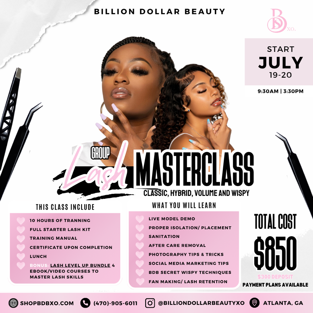 Group Lash Masterclass July 19-20