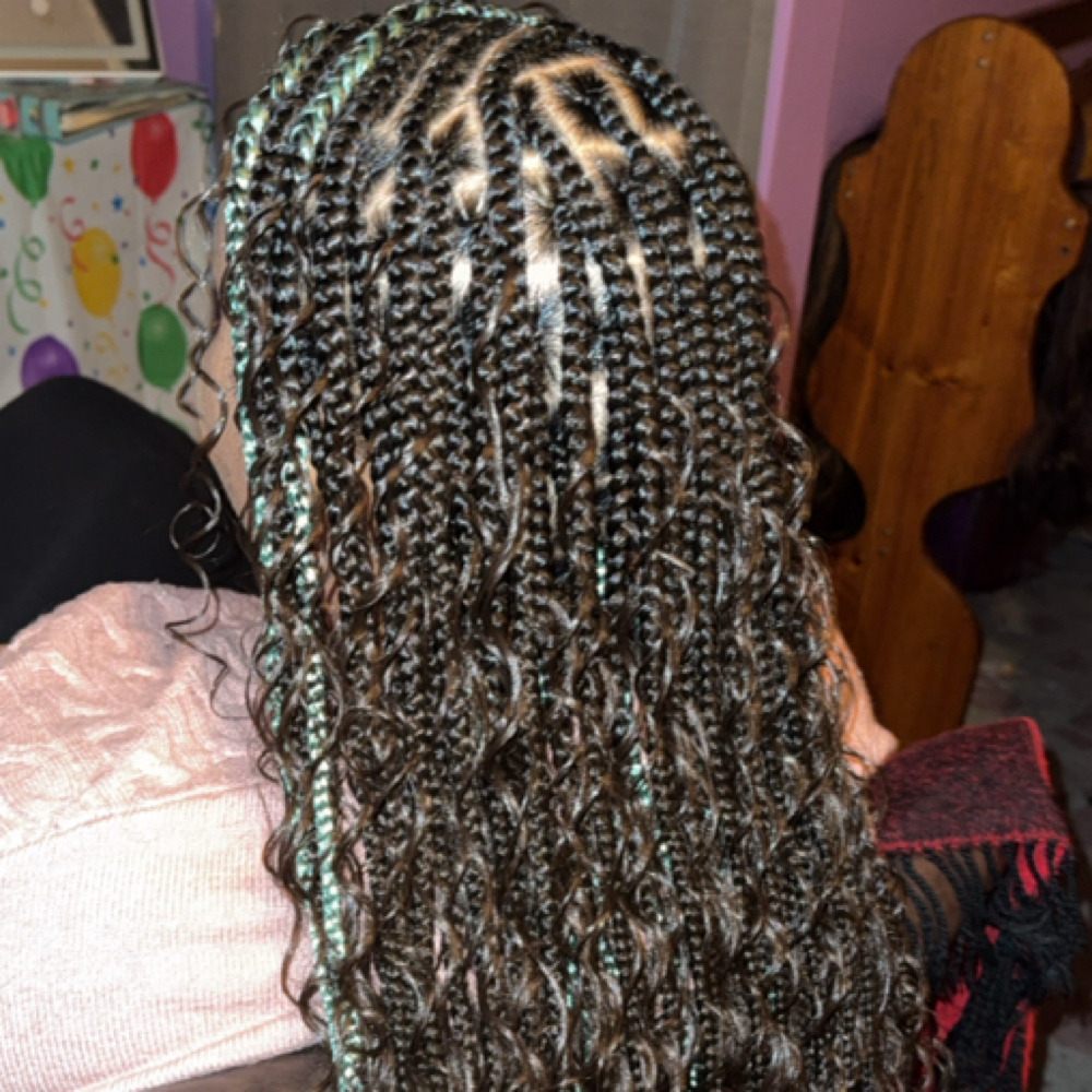 Colorful Feed-In Braids at BRAIDS BY STARR in Jonesboro, AR