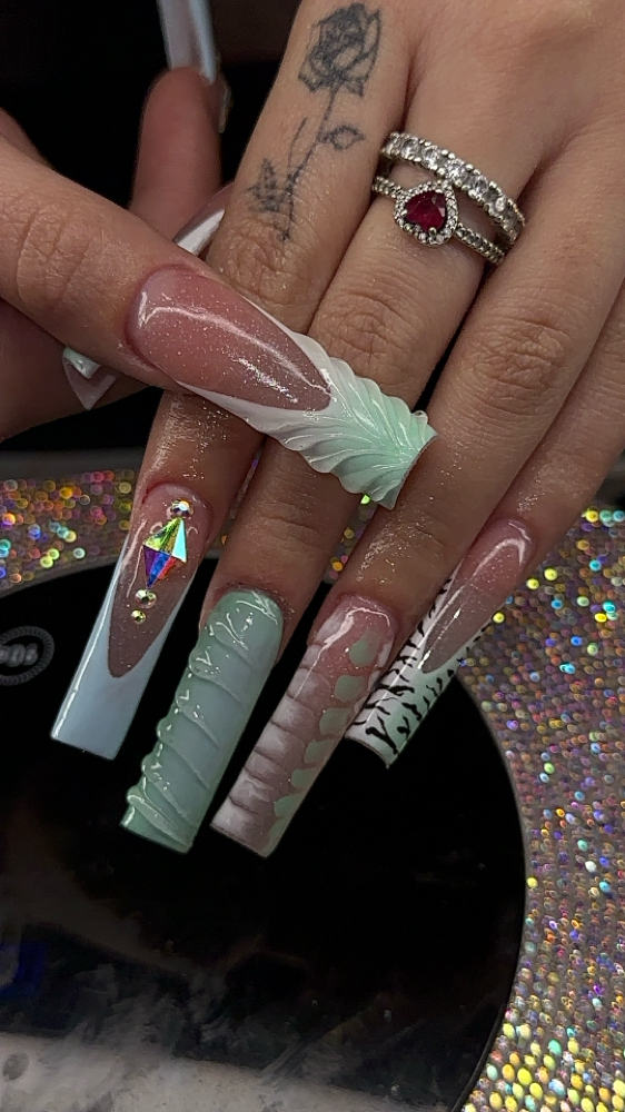 Xtra long acrylic full set