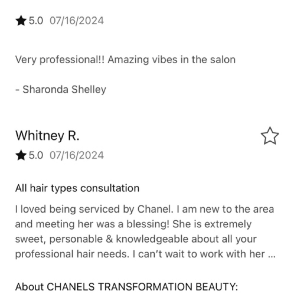 Density Treatment at Chanel’s Transformation Beauty Bar in Warner Robins, GA