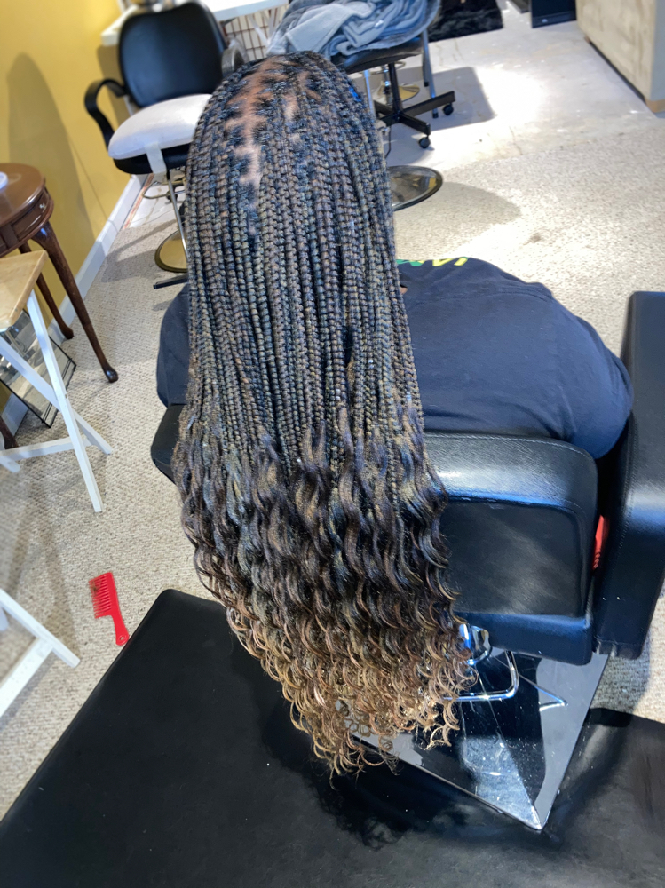 Goddess Knotless Braids(curly Ends)
