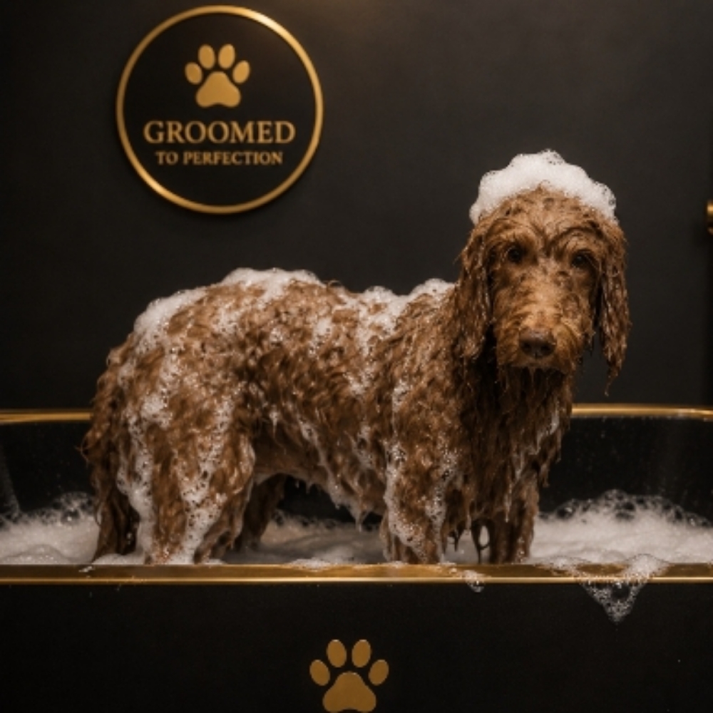 Doodle/Poodle Mix Baths at Groomed and Gilded