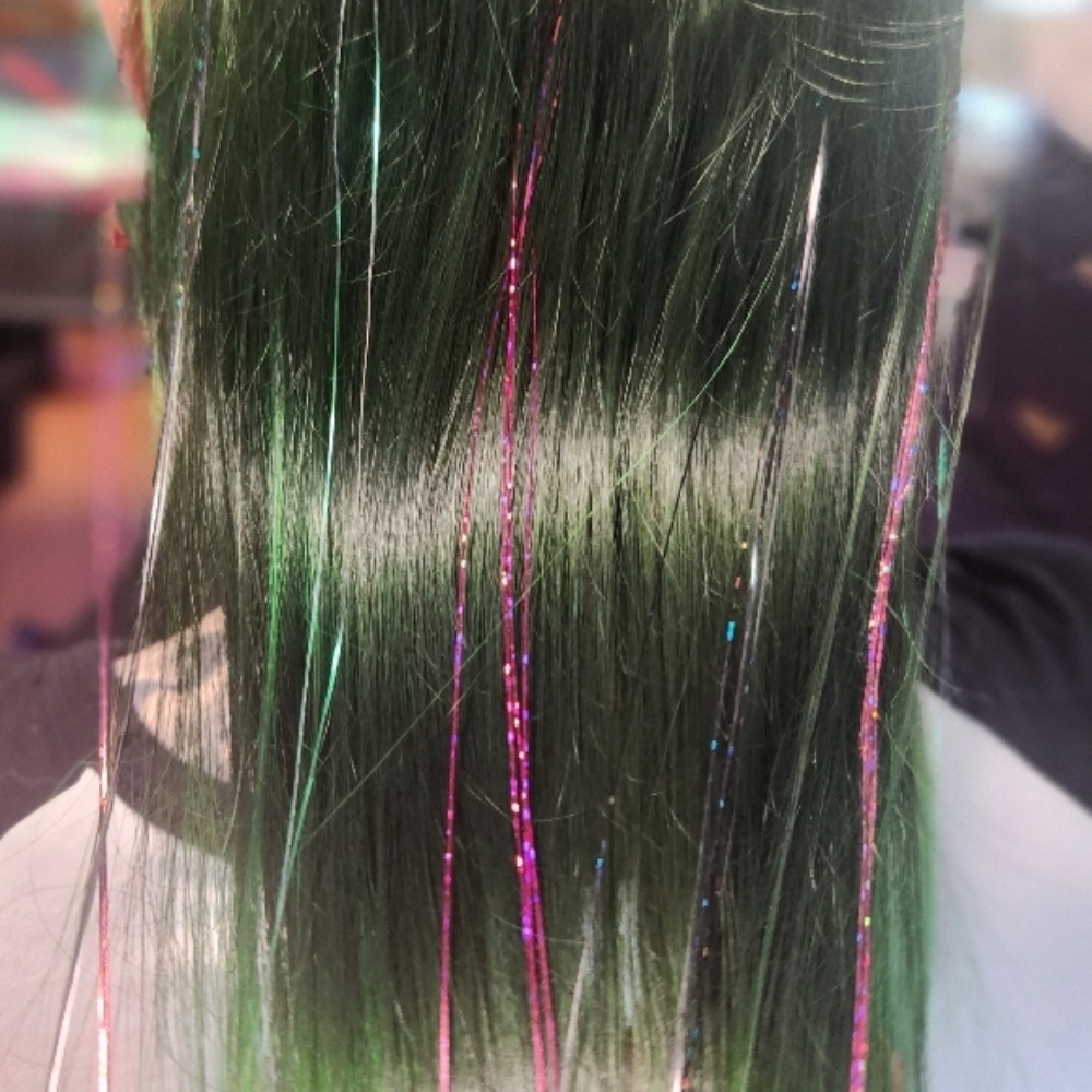 Hair TINSEL! at THE FATED FAUN Haircraft in Moorhead, MN