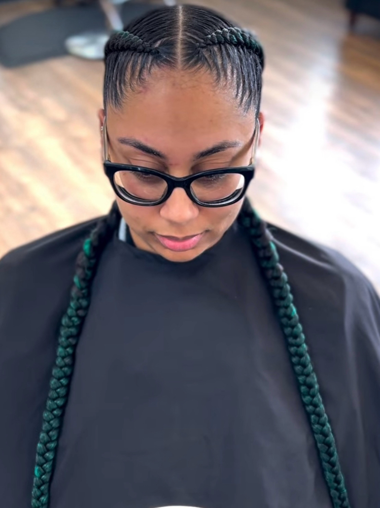 Two Braids (Feed-In -Cornrows