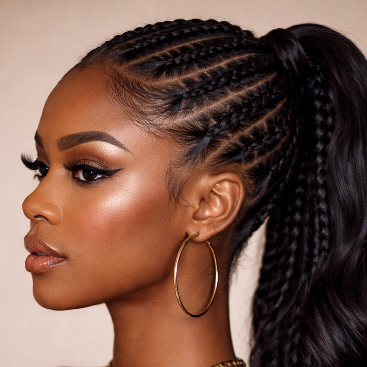 Cornrow ponytail