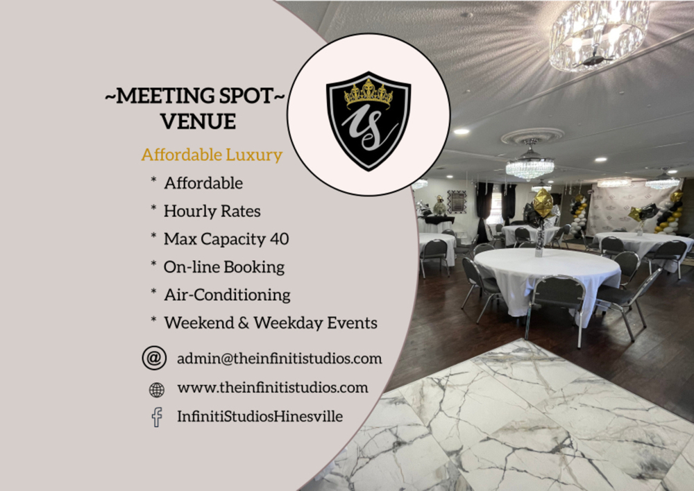 5 Hour Event at Infiniti Studios Salon Suites & Meeting Spot in Hinesville, GA
