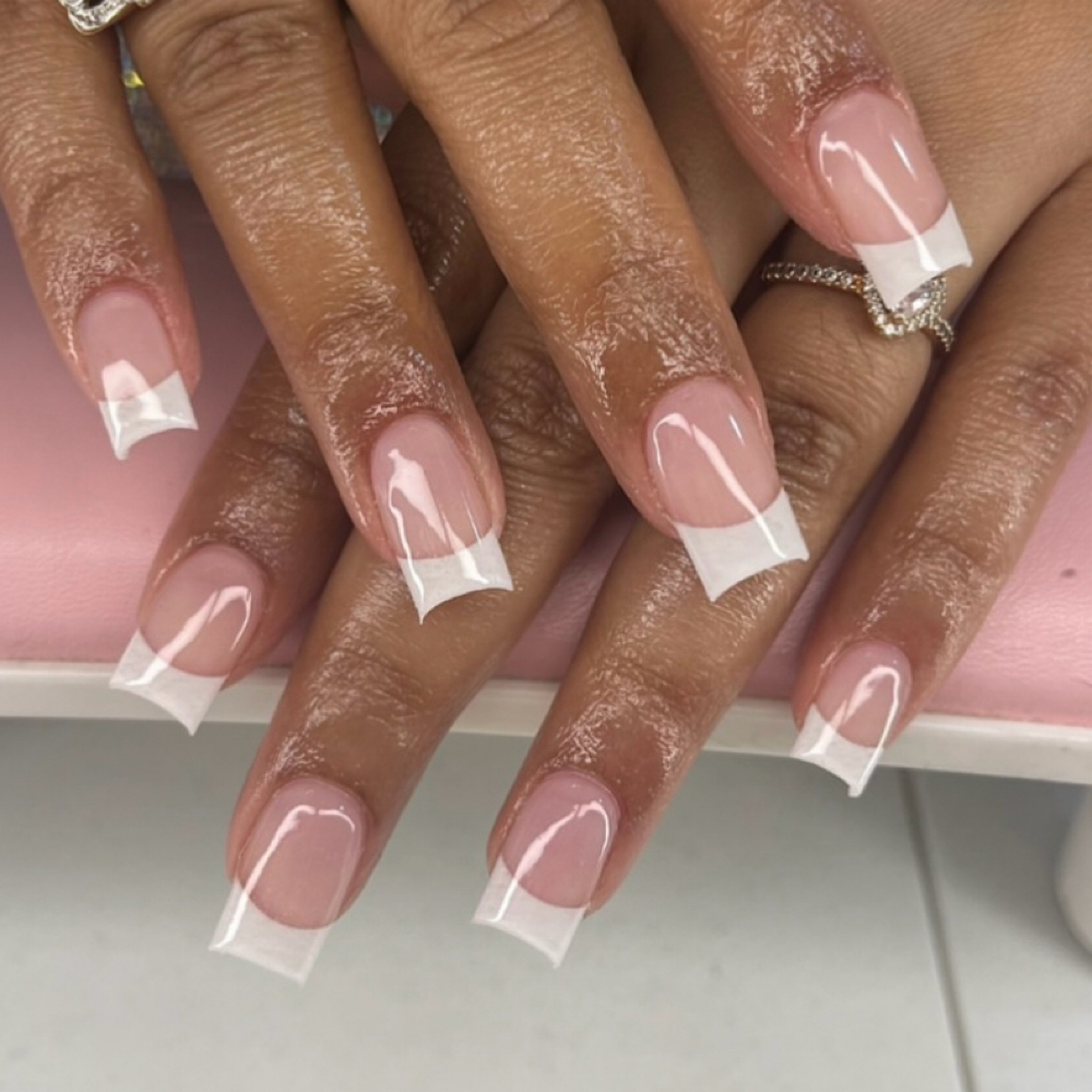 Old School French Tips at All About Me Beauty Bar in Labelle, FL