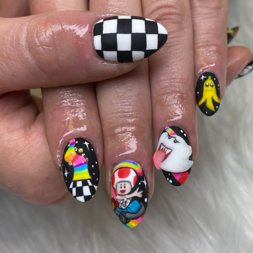 Acrylic Fill Final Boss Art at Nailz By Jazminca LLC in Strongsville, OH