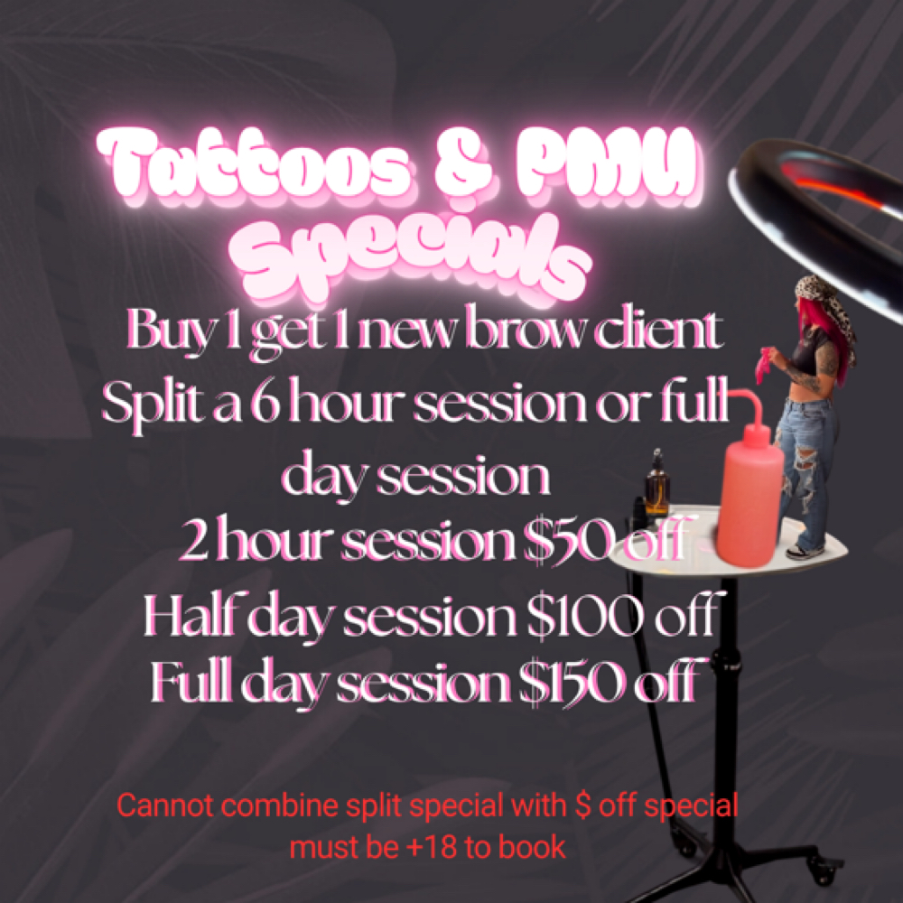 Pinked Studios Limited Time Special at Velvet Muse Tattoo in Charlotte, NC