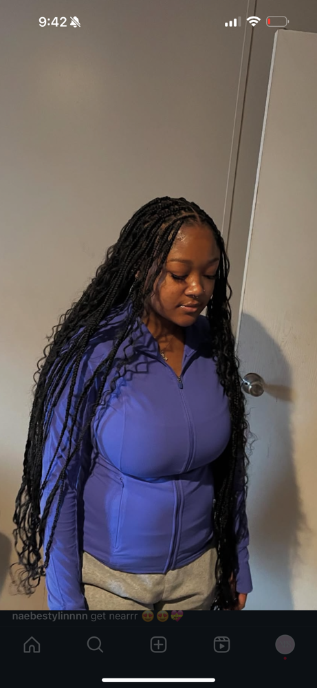 Boho knotless braids