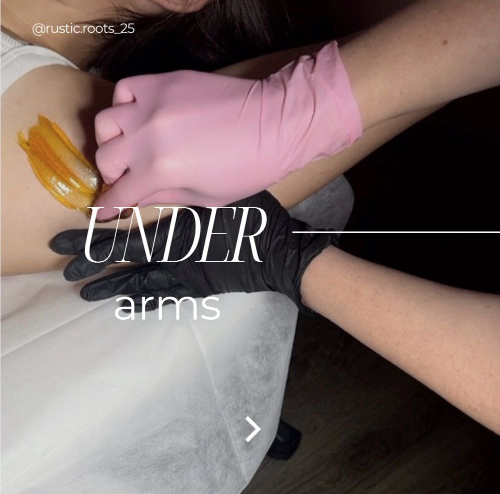 Underarms at Rustic Roots Sugaring in Mint Hill, NC