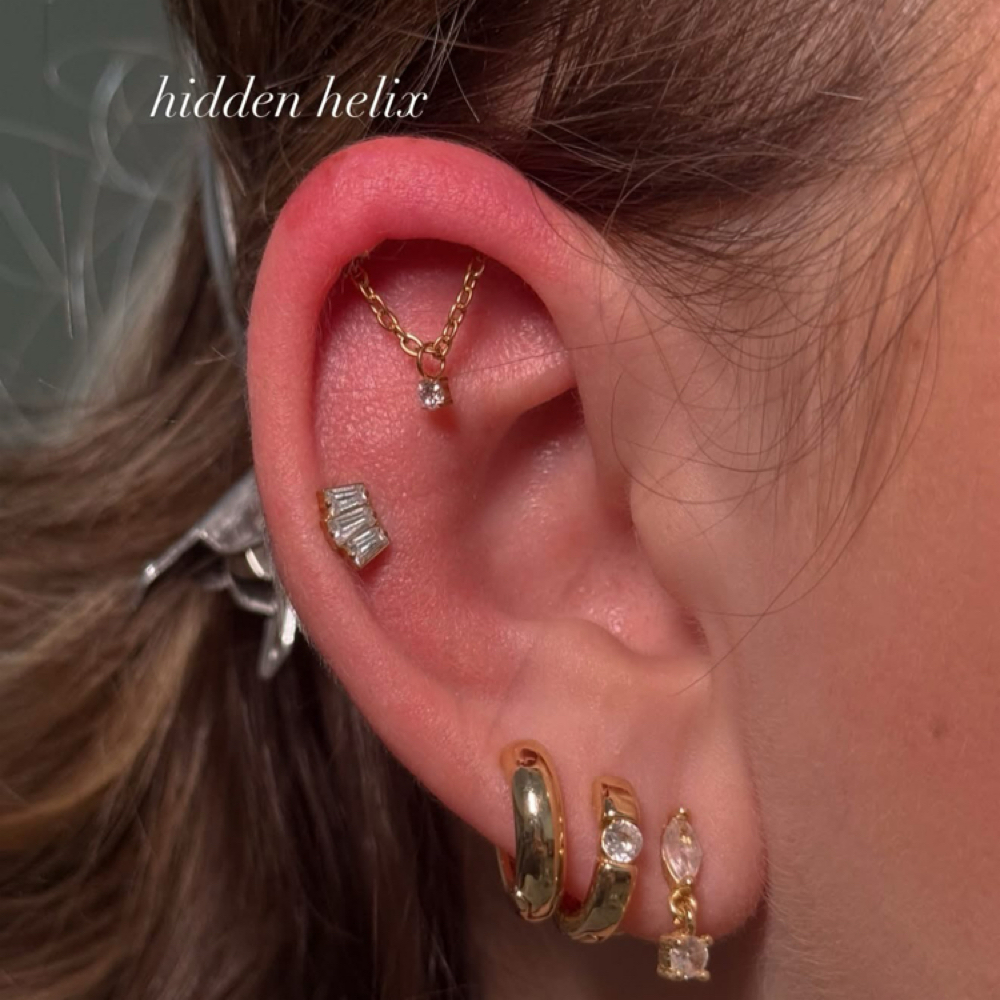 Hidden Helix Piercing at La Bella Salon in Minford, OH