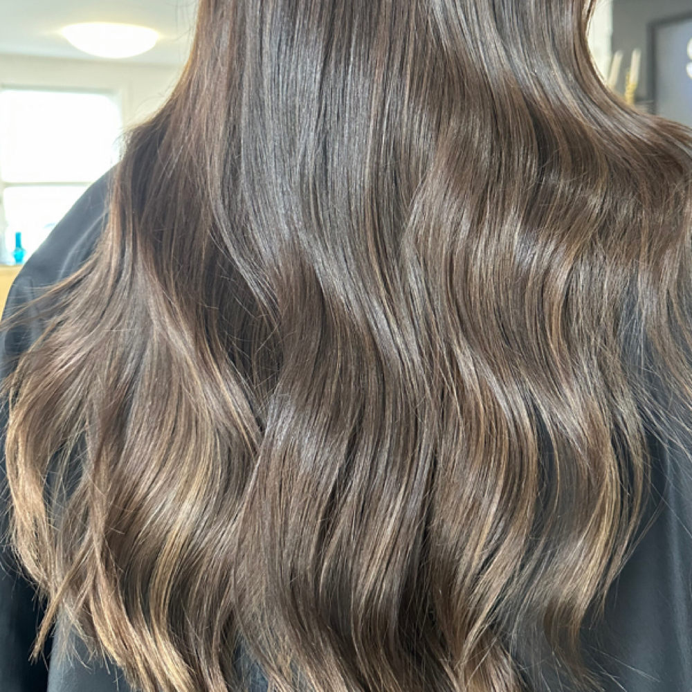 All Over Color/no reds only neutral at Halo Hair Studio in Saco, ME